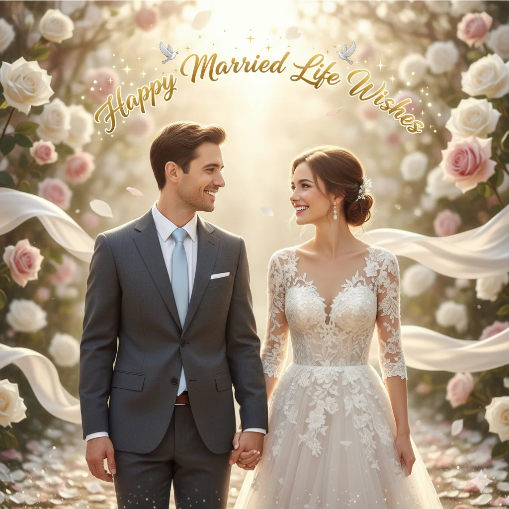 happy married life wishes