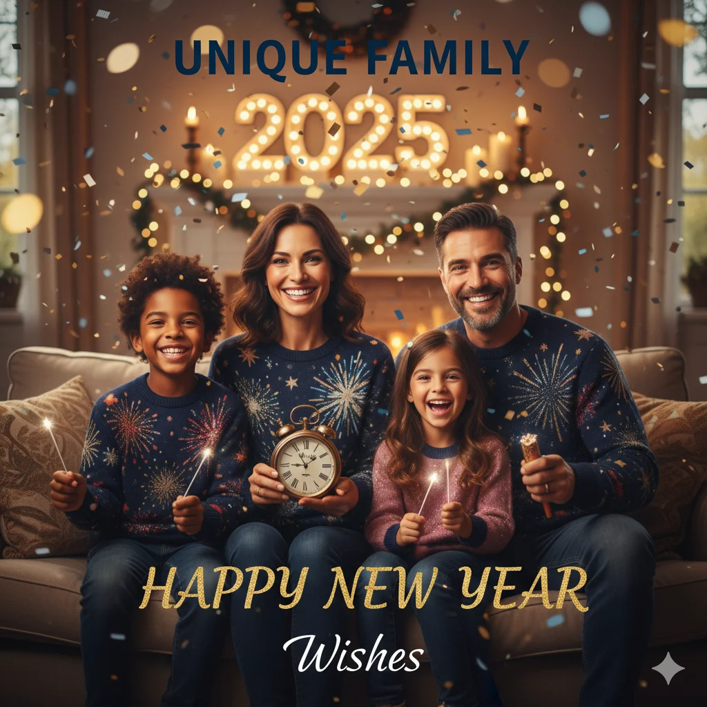 unique family happy new year wishes