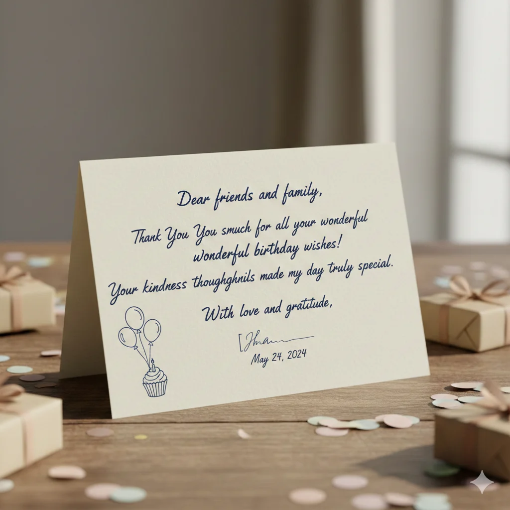 thank you note for birthday wishes