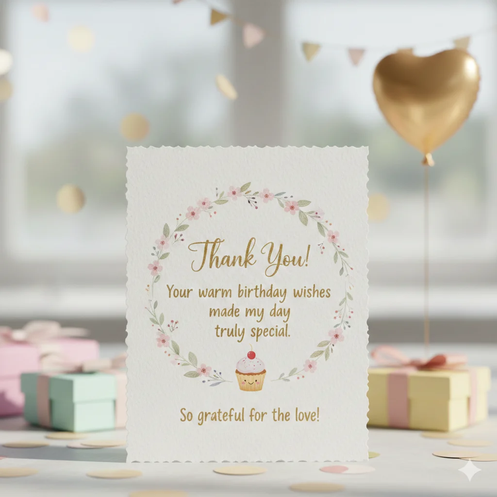 short thank you message for birthday wishes