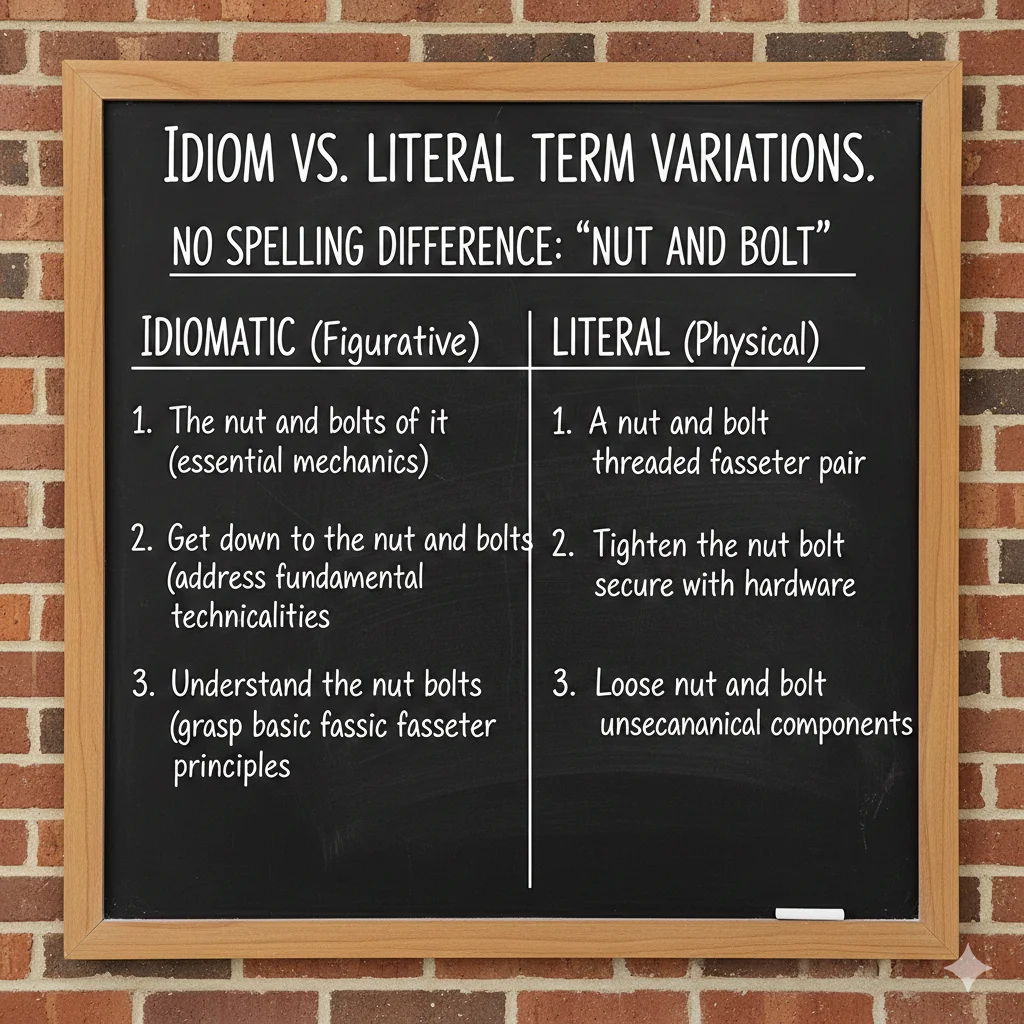 nut or bolt (contextual, but not spelling)