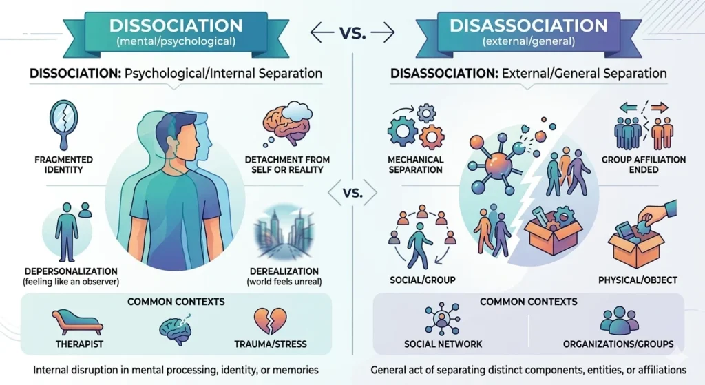 disassociation or dissociation