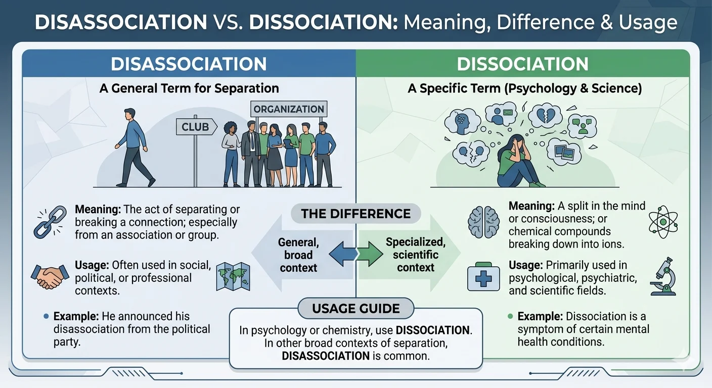 disassociation or dissociation